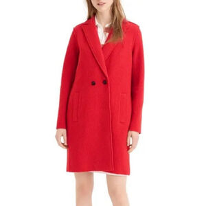 J. CREW Daphne Italian Boiled Wool Topcoat Coat in Red Size 6